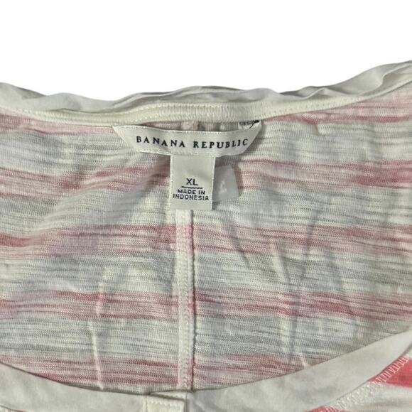 Banana Republic Pink Ombre Stripe Tee XL 3/4 Sleeve Summer Watercolor Dream - Picture 2 of 6